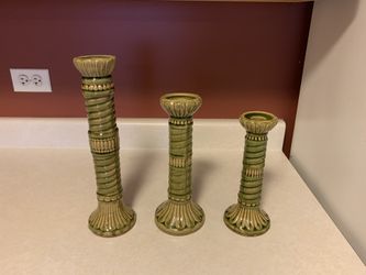 3 ceramic candle holders