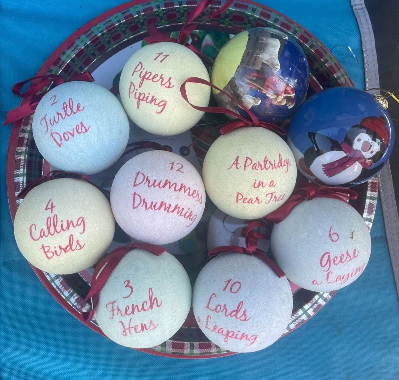 Vintage 10 Christmas Ornaments