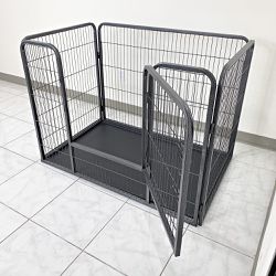 $95 (New) Heavy-duty dog pet playpen w/ plastic tray indoor outdoor cage kennel 4-panel, 49”x32”x35” 