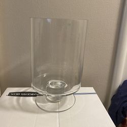 Glass Cylinder Pedestal Vase 
