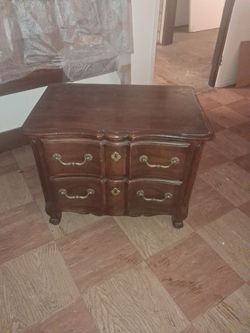 French Provincial Wood Dresser with Brass Hardware
