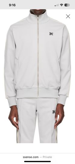 PALM ANGELS Gray Monogram Track Jacket