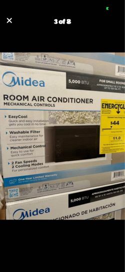 Midea 5,000 BTU Window Air Conditioner, Cools Up To 150 Sq Ft, 3 Cooling Modes, Comfortsense Remote, Black