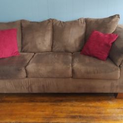 Brown Suede Couch ,