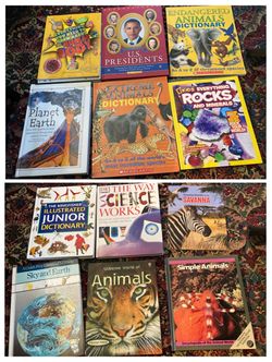 Huge lot of new and like new large kids Educational books, animals, ocean, sharks, encyclopedias $100 all