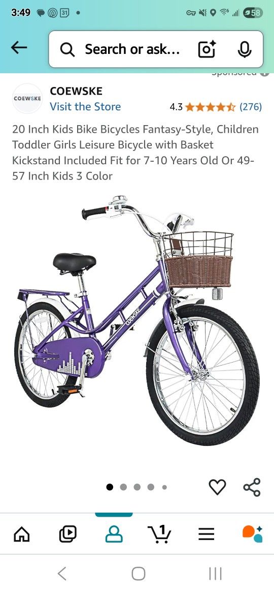 Girls 20 Inch Bike