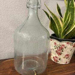 Vintage Clear 5L Glass Beverage Dispenser - Made in Italy