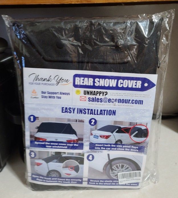 ECONOUR CAR REAR WHINDSHIELD SNOW COVER BLACK
