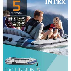 Excursion 5 Inflatable Rafting & Fishing  Boat By Intex 