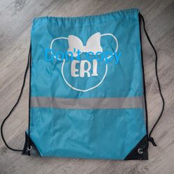 Custom Family Disney Vacation Drawstring Bag Backpack With Reflective Strip