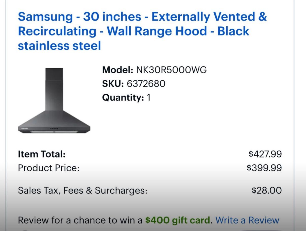 Samsung Wall Range Hood