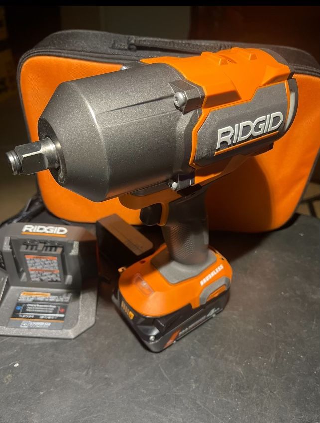 RIDGID 18V 4-Mode 1/2” High-Torque Impact Wrench Kit with 4.0 Ah Battery and Charger