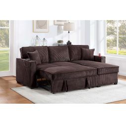 Ivory or Brown adjustable sofa bed with usb ports and cup holders brand new firm price $480