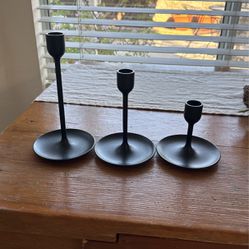 Black Tapered Candle Holders 