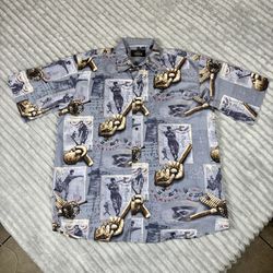 RedHead Mens L Short-sleeve Button Down Shirt Baseball Sports 100% Cotton VTG