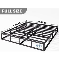 Full, 9 inch Metal Full Size Box Spring Only, Heavy Duty with fabric cover