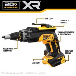 Drill Para Drywall DEWALT XR 20V MAX Lithium-Ion Cordless Brushless Screw Gun (Tool Only)