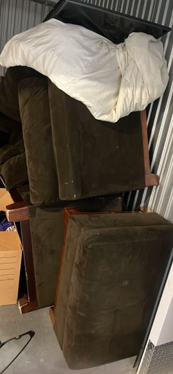 King size bed and sectional couch