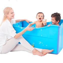 Large Foldable Bathtub for Toddler Collapsible Baby 