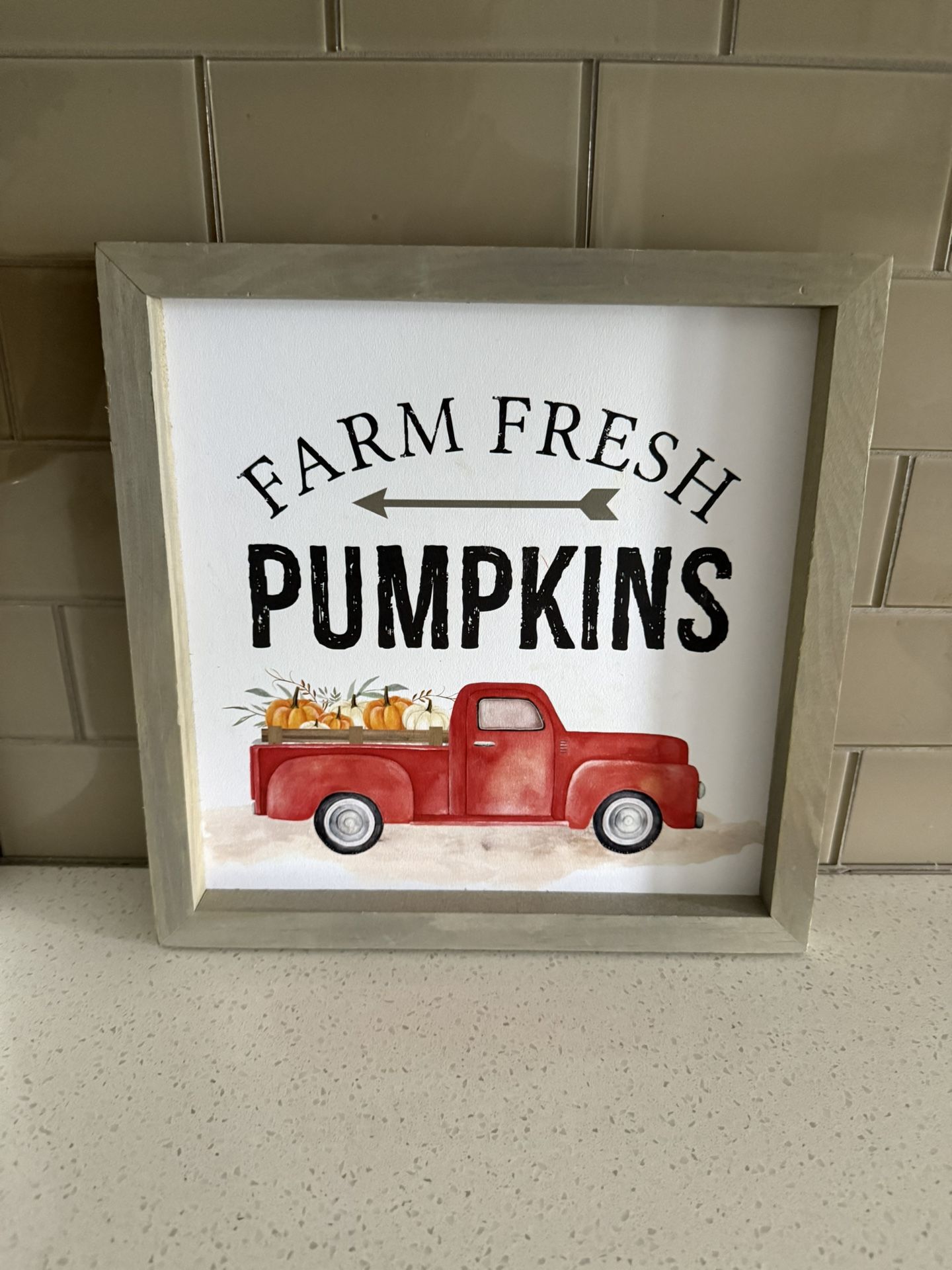 Farm fresh pumpkins wooden wall art-12 inches
