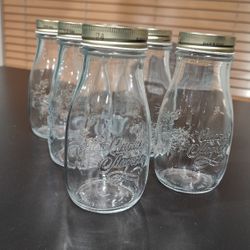 Set of 6 - Vintage Style - Quattro Stagioni 13.5 Oz Glass Milk/Drinking bottles