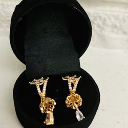 Indian Gold Plated Earings Brand New With Box