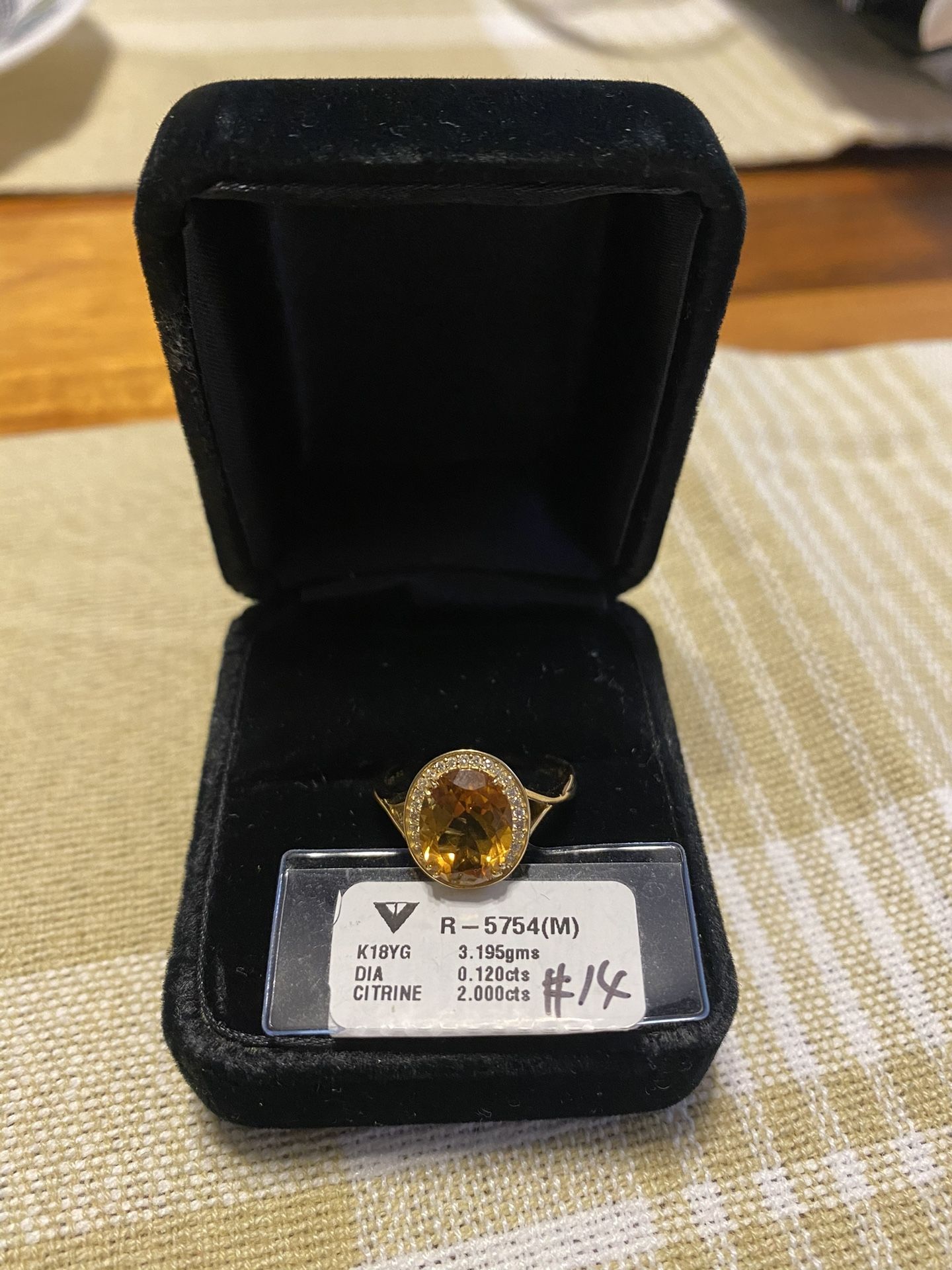 Citrine Diamond Ring