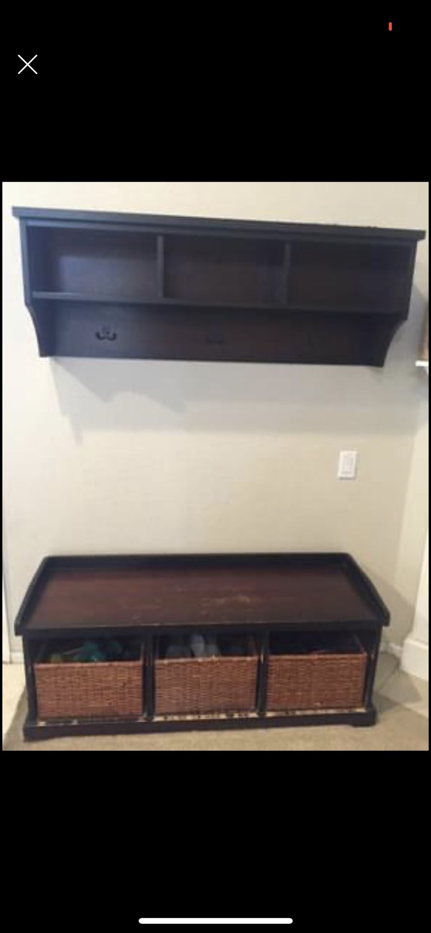 Pottery Barn Storage Bench And Shelf
