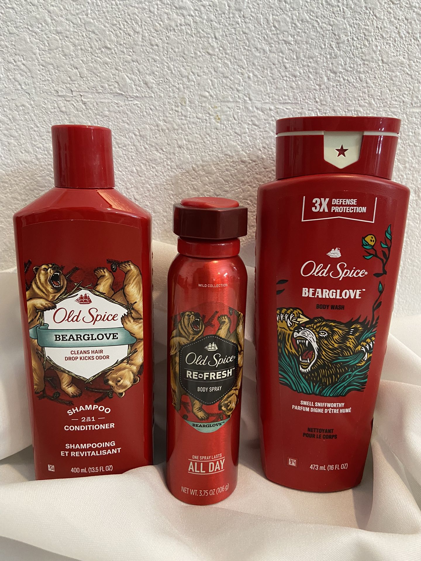 Old Spice body wash+ shampoo and conditioner+ body spray $10 for all 