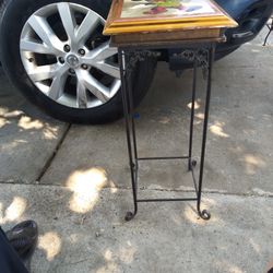 Vintage Metal Indoor/Outdoor Table Stan With Mickey Mouse Top
