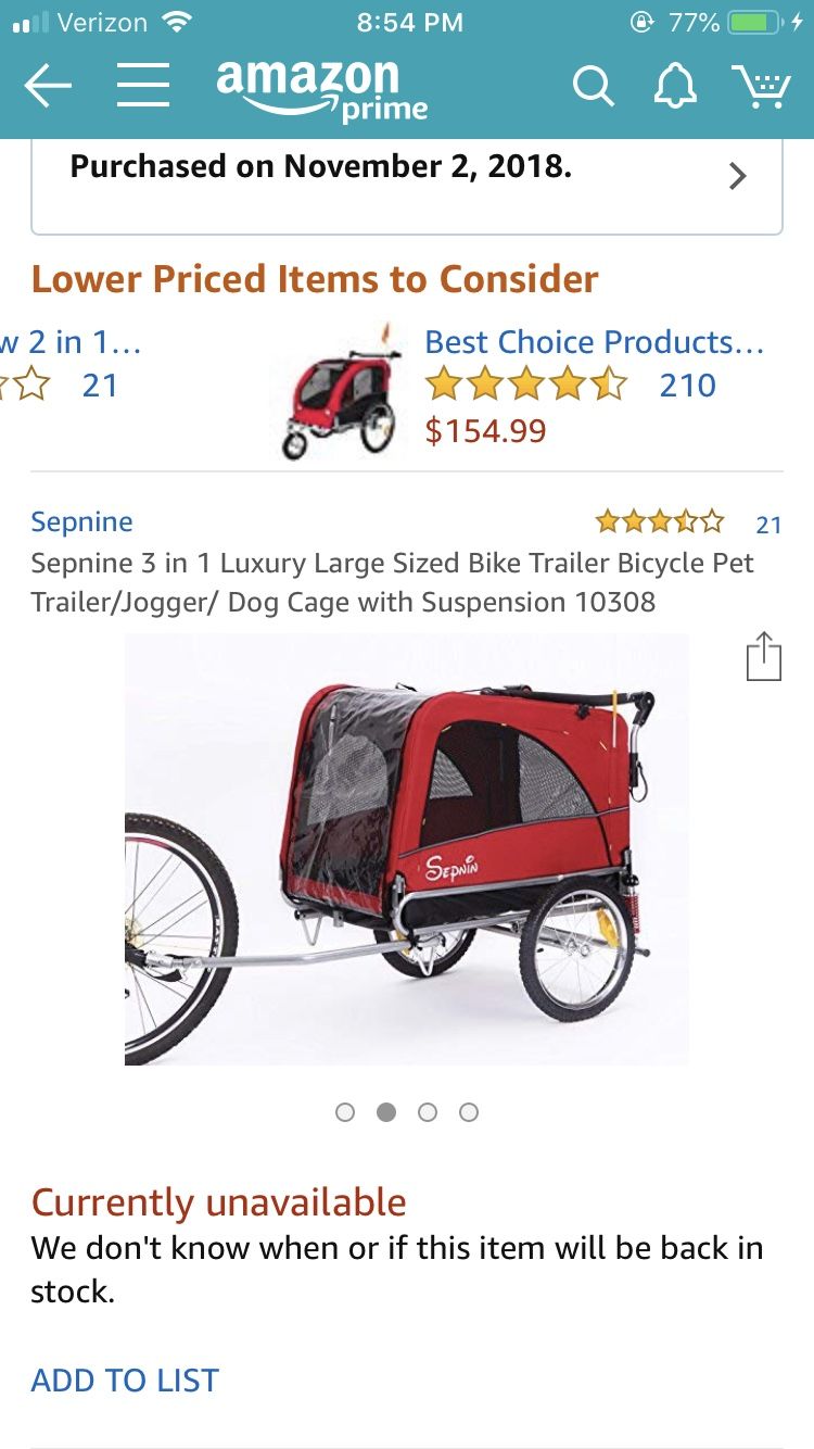 Dog Stroller/ Bike attachment