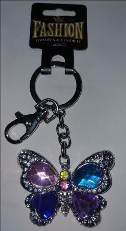 Wild Wear Crystal Butterfly Keychain