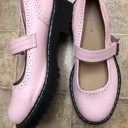 Torrid 9.5WW Baby Light Pink 1.5" Heel Mary Jane Flats Shoes Punk Gothic 