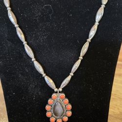 Beautiful Silver Spiny Oyster Shell Necklace