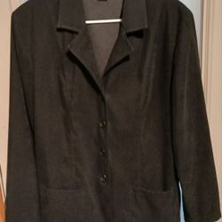 WOMEN'S BRIGGS PETITES BRAND BLACK BLAZER, SIZE LARGE 