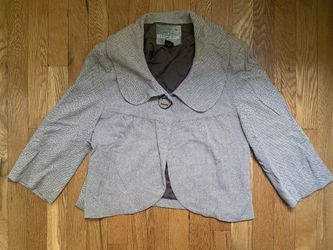 Mac & Jac Light Brown Ruffle Blazer