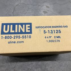 Case Of 6 X 9” Bags, Suffocation Warning