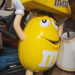 M&M Yellow  Character Candy Store Display with Storage Tray