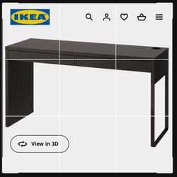 IKEA MICKE Desk, Black-Brown