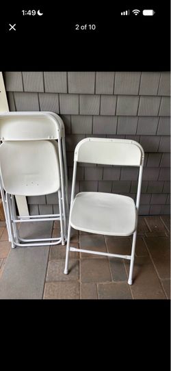 White Metal Folding Chairs s,a,l,e