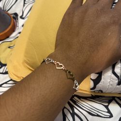 Handmade Heart Link Bracelet For Women