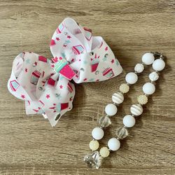 Girls Bubble Necklace And JoJo Siwa Hairbow 