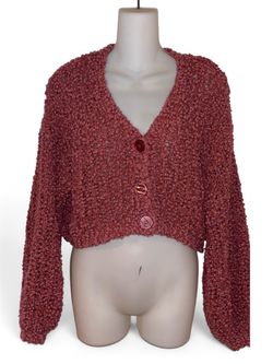 Cute Forever 21 Dark pink Crop Cardigan