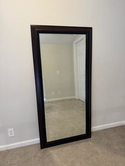 66”x32” Large Floor Mirror Dark Wood Frame