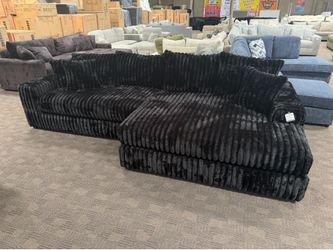 Extra wide and deep black comfy sectional