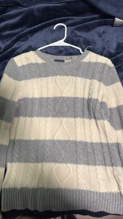 Gray and white strips Champs cardigan