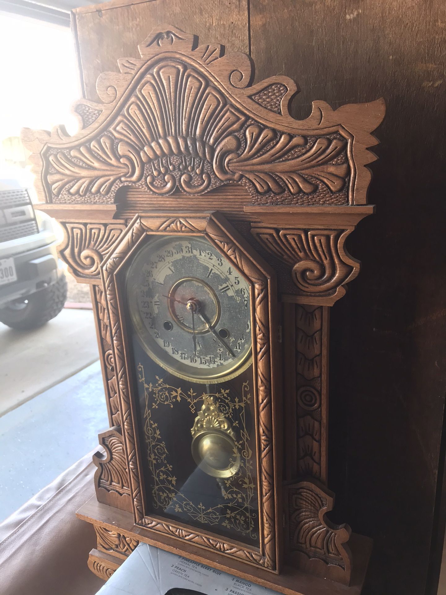 Antique mechanical wall clock