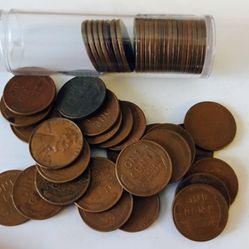 Roll Of Wheat Pennies 40s And 50s