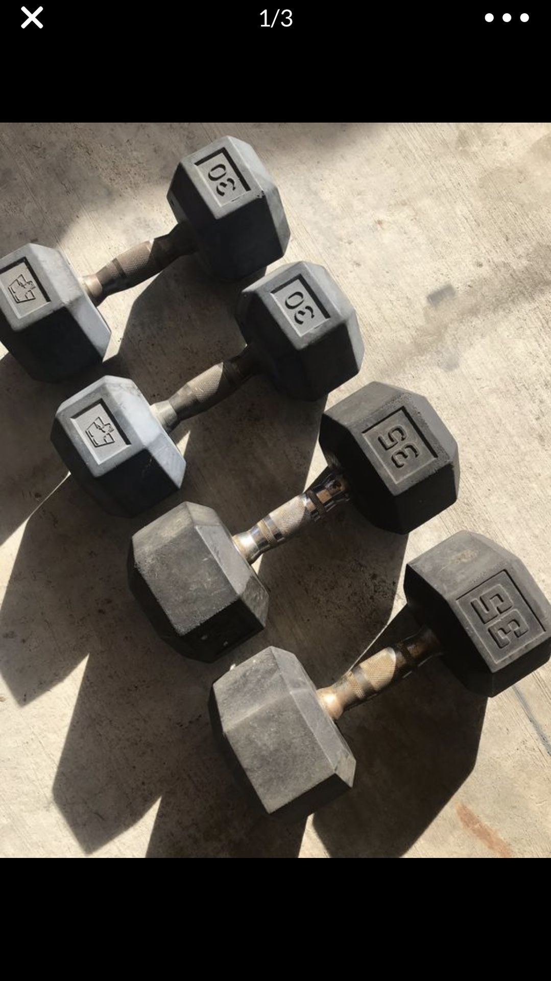 Rubber dumbbells weight