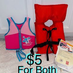 $5 For both Kids live vest one brand new 30 to 50 pounds